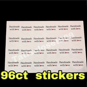 96ct handmade with love stickers 1” diameter